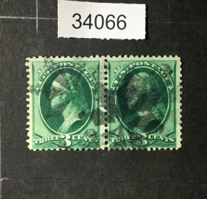 MOMEN: US STAMPS #147 PAIR USED LOT #34066