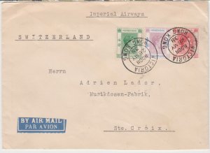 HONG KONG cover postmark Victoria,  28 May 1938  Imperial Airways to Switzerland