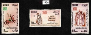 SUDAN Scott 164-166 MH*  UNESCO set