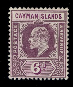 CAYMAN ISLANDS EDVII SG30, 6d dull purple and violet-purple, M MINT. Cat £28.