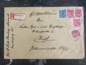 1920 Flensburg Schleswig Upper Silesia Cover to Kiel germany