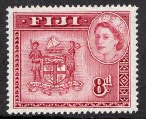 1954 Fiji - Sc# 155 - Six Pence, QEII & Coat of Arms - MH postage stamp Cv$8.50