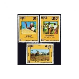 Cambodia 1027-1029, MNH. Michel 1105-1107. Rice 1990.