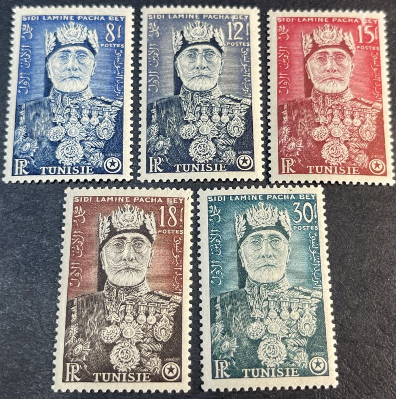TUNISIA # 253-257-MINT/HINGED--COMPLETE SET--1954