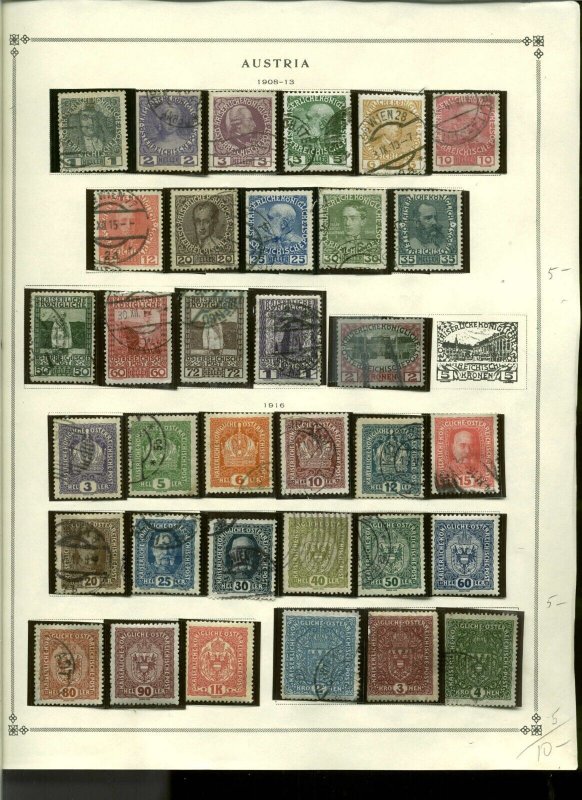 Collection, AUSTRIA Part A Scott Pages, 1850/1959, Cat $192, Mint & Used