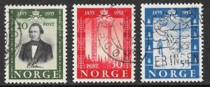 NORWAY 1954 First Public Norwegian Telegraph Line Set Sc 334-336 VFU