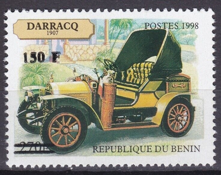 BENIN 2000 1305 150F €100 CAR CARS CAR DARRACQ OVERPRINT OVERLOAD MNH-
