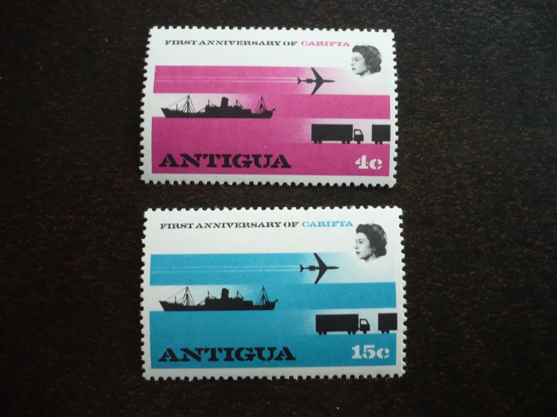 Stamps - Antigua - Scott# 217-218 - Mint Never Hinged Part Set of 2 Stamps