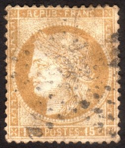 1873, France 15c, Ceres, Used, Sc 61