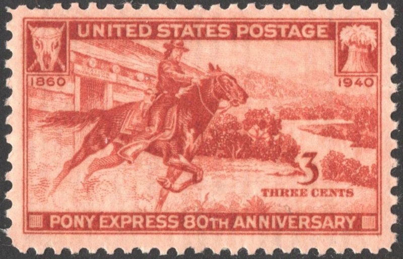 SC#894 3¢ Pony Express Anniversary Single (1940) MNH