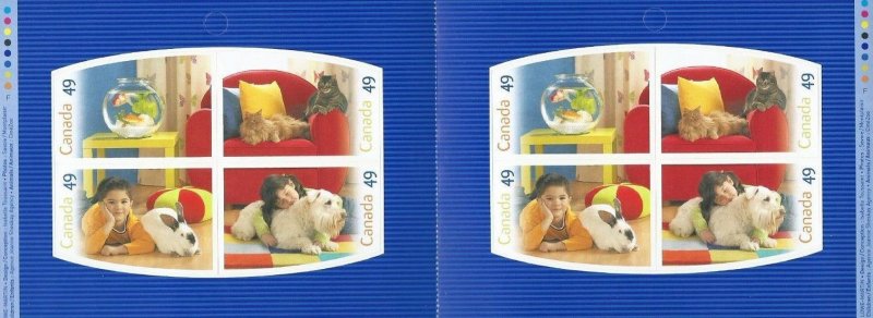2004 - #2060a BK297 Booklet - Canada - Pets : Cats Rabbits Dogs Fish  cv$10
