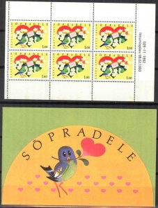 Estonia 1993 Greeting stamps Love Birds Booklet MNH