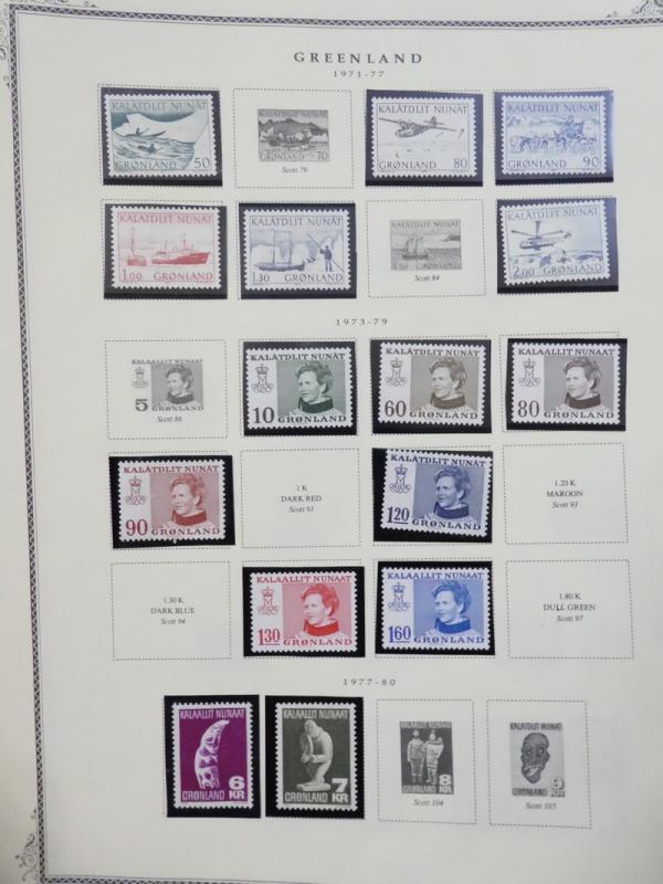 EDW1949SELL : GREENLAND Almost all Very Fine Mint Never Hinged collection on pgs