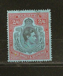 Bermuda SC#124 King George VI 2SH6P Used