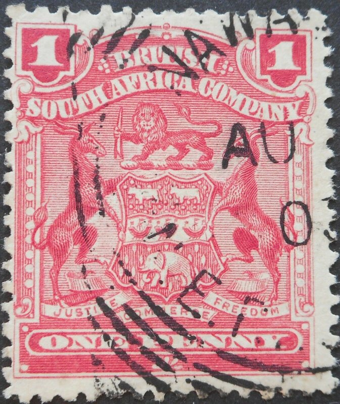 Rhodesia 1898 1d with NAMWALA (Sq Circle) postmark