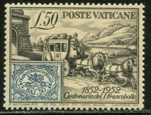 VATICAN Sc#155 1952 Stamp Centenary Complete Set OG Mint LH