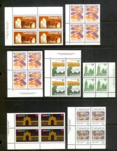 CANADA (223) Inscription Blocks/Field Sheet Blocks ALL Mint Never Hinged FV=C$73