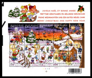 BELGIUM - 2002 CHRISTMAS & NEW YEAR 2002 - MIN. SHEET MINT NH