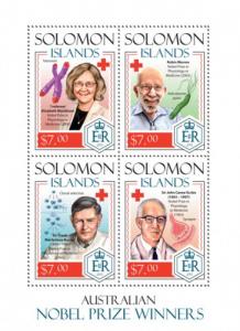 SOLOMON ISLANDS 2014 SHEET AUSTRALIAN NOBEL PRIZE WINNERS RED CROSS slm14207a