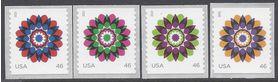 #4722-4725 46c Kaleidoscope Flowers Coil Set of 4 Singles 2013 Mint NH