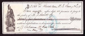 Promissory note, $3500, R46d, R55d, R66c, 1871 Usage