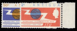 ANTIGUA QEII SG166-167, 1965 ITU centenary set, NH MINT.