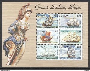 Guyana Transport Great Sailing Ships 1Kb ** Stamps Pk344
