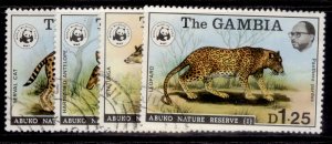 GAMBIA QEII SG356-359, 1976 Nature reserve set (1st series), FINE USED.