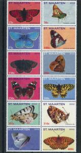 [SM053] St. Martin Maarten 2012 Butterflies Schmetterlingen MNH # 53-64