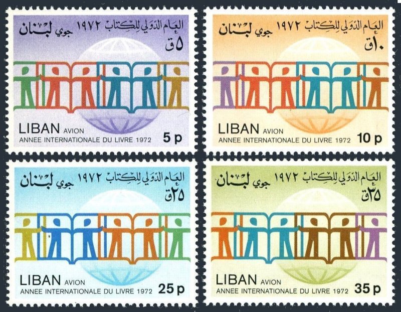 Lebanon C726-C729, MNH. Mi 1228-1231. Book Year IBY-1972. UNESCO emblem, Globe.