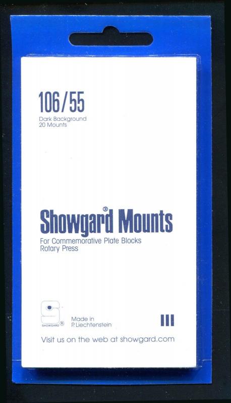 Showgard 106 x 55 Standard Commemorative Plate Block Rotary Press 20 ea Black  