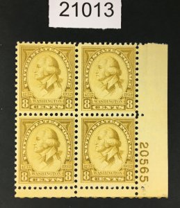 MOMEN: US STAMPS # 713 MINT OG NH PLATE BLOCK OF 4 $60 LOT # 21013