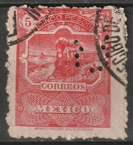 Mexico 1895 Sc 255 used C. perfin