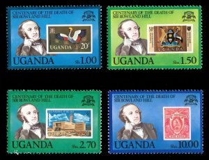 Uganda 1979 Sc#275/278 STAMPS ON STAMPS/ROWLAND HILL Set (4) MNH