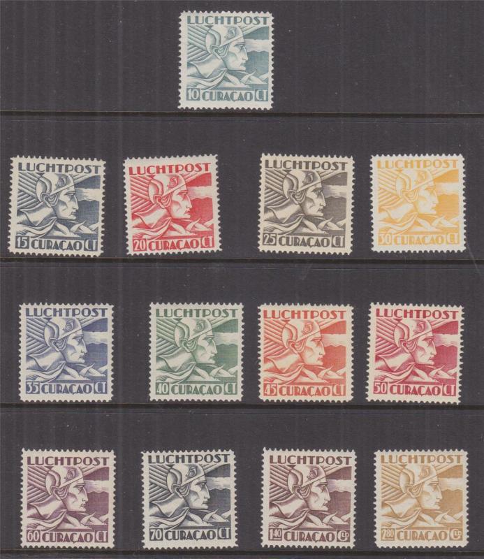 CURACAO, 1931 Air, Mercury set of 13, lhm.