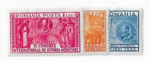 Romania Sc #417-419  set of 3 OG VF