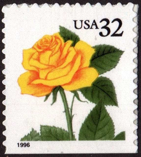 SC#3049 32¢ Yellow Rose Booklet Single (1996) SA