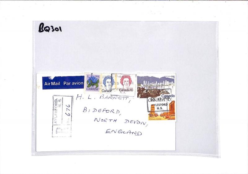 BQ301 1978 Canada Devon Great Britain Airmail Cover {samwells}PTS