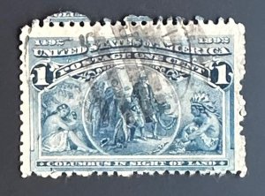 Scott#: 230 Columbian Issue:Columbus in Sight of Land Used Single Stamp - Lot 14