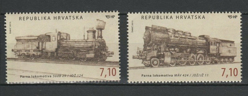 Croatia 2012 Trains Locomotives / Railroads 2 MNH stamps