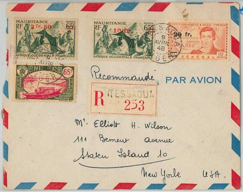 45104 - AOF MAURITANIA / NIGER - POSTAL HISTORY: REGISTERED COVER from Tessaoua-