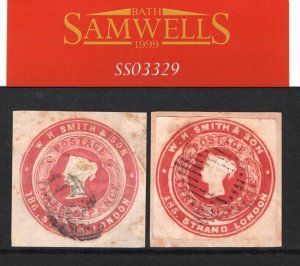 GB QV ADVERTISING RINGS{2} W.H.SMITH 3d Rose ERROR *185* & Normal Matched SS3329