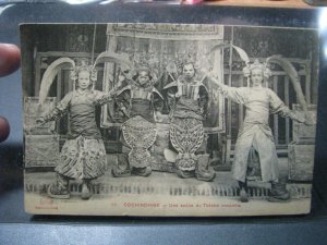 Postcard French Indochina Vietnam Theatre Actors Annam