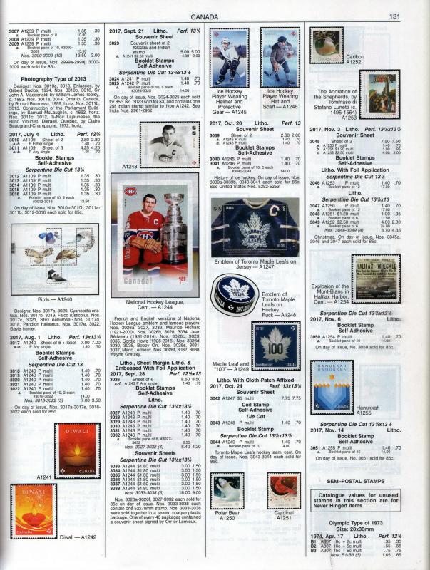 CANADA - 83 pages from 2017 Scott catalogue