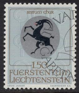 Liechtenstein #464  1969   cancelled  Arms  1.50fr