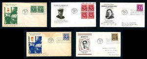 # 879 to 883 First Day Covers addressed and cacheted 1940