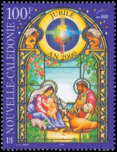 New Caledonia 2000 Sc 865 Christmas Holy Year Stained Glass