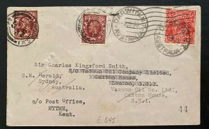 1935 Darwin Australia Experimental flight Cover To England Charles Smith Only 49