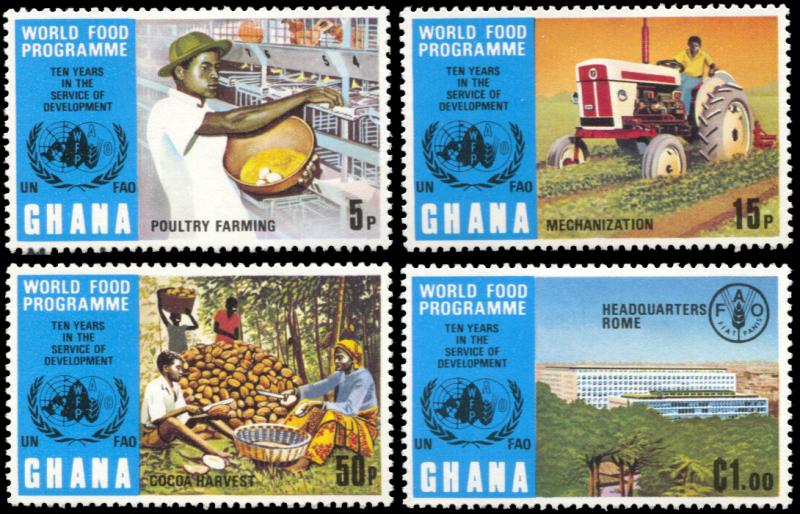 Ghana 490-493, LH, 10th anniversary FAO World Food Program