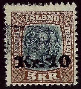 Iceland  SC#143 Used Fine Tollur cancel SCV$35.00...An Amazing Place!